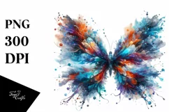 Vibrant Ice Butterfly, Transparent PNG Product Image 1
