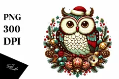 Colorful Pastel Vintage Owl PNG Product Image 1