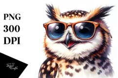 Cute Owl Portrait Sunglasses Smiling | Sublimation | Clipart Product Image 1