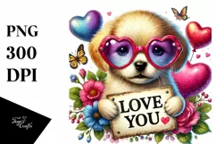 Detailed Puppy with Sunglasses, PNG Product Image 1