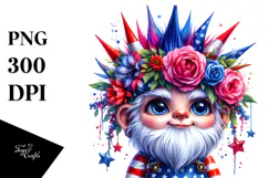 Cool Gnome with Punk Haircut, Transparent PNG Product Image 1