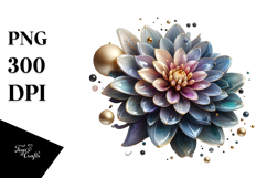 Abstract Dahlia, Watercolor PNG Product Image 1