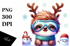 Baby Sloth with Stylish Look, High-res PNG Product Image 1