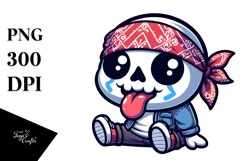 Silly Baby Skull with Bandana Product Image 1