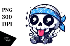 Silly Skull with Tongue-Out PNG Product Image 1