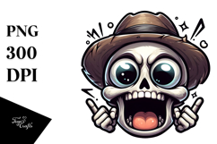 Cute Skull with Hat PNG Product Image 1