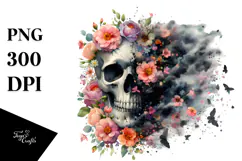 Grunge Skull Painting PNG Product Image 1