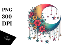 Colorfull Half Moon Retro PNG Product Image 1