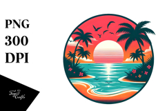 Retro Beach Sunset, 20 oz Tumbler Product Image 1
