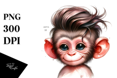 Cute Baby Monkey PNG Product Image 1