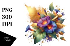 Vibrant Bouquet Gold Foil | Sublimation Clipart Product Image 1