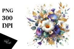 Vibrant Bouquet Gold Foil | Sublimation Clipart Product Image 3