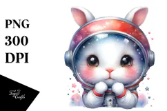 Baby Rabbit Astronaut PNG Product Image 1
