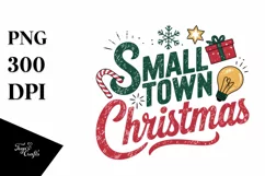 Retro Small Town Christmas Candy Cane Png Product Image 1