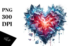 Icy Heart Digital Painting PNG Product Image 1