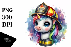 Baby Unicorn Firefighter, Transparent PNG Product Image 3