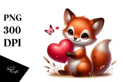 Adorned Baby Fox Heart PNG Product Image 1