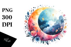 Colorful Simple Moon | Sublimation | Clipart Product Image 1
