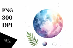 Colorful Simple Moon Watercolor Vibrant | Clipart Product Image 3