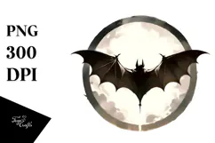 Digital Painting of Castle with Bat, Transparent PNG Product Image 1