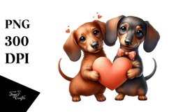 Two Cute Dachshunds, PNG Product Image 1