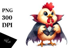 Vampire Chicken Watercolor Clipart Product Image 3