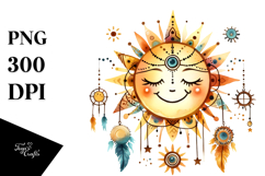 Smiling Boho Sun PNG Product Image 1