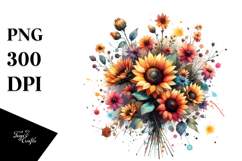 Colorful Sunflower Frame PNG Product Image 1