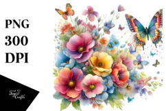 Colorful Butterfly Painting PNG Product Image 1