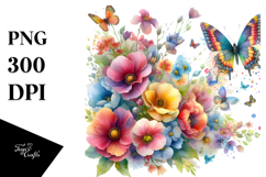 Colorful Butterfly Painting PNG Product Image 1