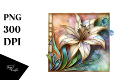Small Stained Lily Frame PNG Product Image 1