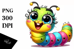 Colorful Baby Caterpillar | Sublimation | Clipart Product Image 1