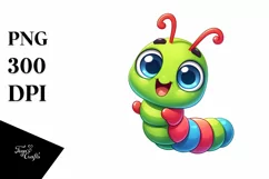 Colorful Baby Caterpillar Clipart Product Image 3