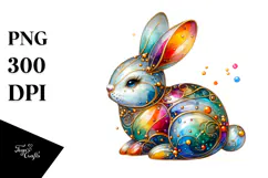 Colorful Bunny Made of with Rainbow PNG Product Image 1