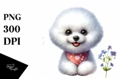 Funny Bichon Frise Watercolor Clipart Product Image 3