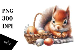 Digital Watercolor Baby Squirrel PNG Product Image 1