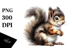 Cute Baby Squirrel with Big Eyes Digital PNG Product Image 1