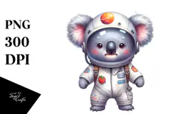Baby Koala Astronaut PNG Product Image 1