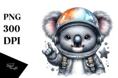Baby Koala Astronaut PNG Product Image 1