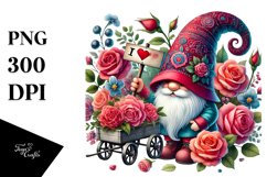 Detailed Valentines Gnome, PNG Product Image 1