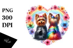 View from Behind Yorkshire Terrier Heart Shape PNG Product Image 1