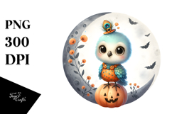 Cute Peacock Standing on Moon PNG Product Image 1