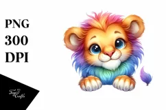 Colorful Baby Lion | Sublimation | Clipart Product Image 3