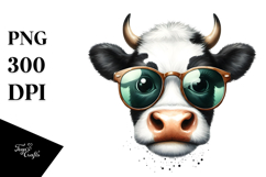 Funny Cow with Sunglasses PNG Product Image 1