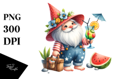 Whimsical Gnome with Cocktail PNG Product Image 1