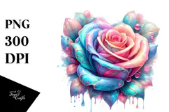 Detailed Vibrant Pastel Glossy Rose PNG Product Image 1