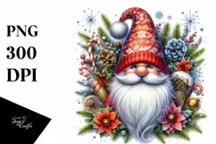 Detailed Vibrant Watercolor Christmas Gnome Product Image 3