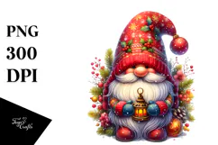Vibrant Gnome Watercolor PNG Product Image 1