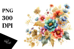 Colorful Hawaiian Flowers PNG Product Image 1