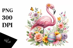 Watercolor Colorful Easter Flamingo |T-shirt, Mug, Tumbler Product Image 8